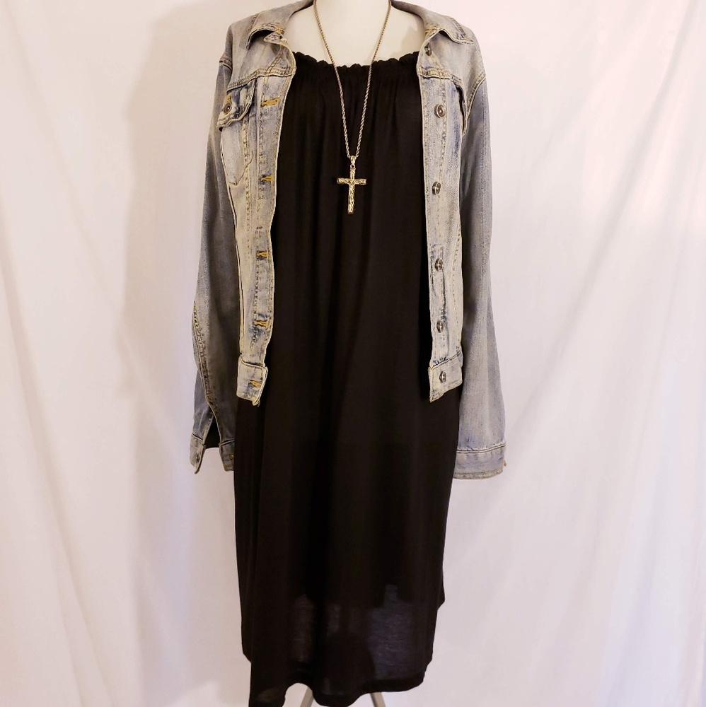 H&M Black Loose Fitting Off Shoulder Dress